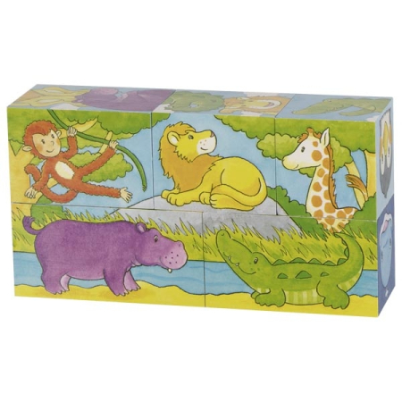 Puzzle-uri cub - Puzzle din cuburi - Animale din Safari și din zona Arctică