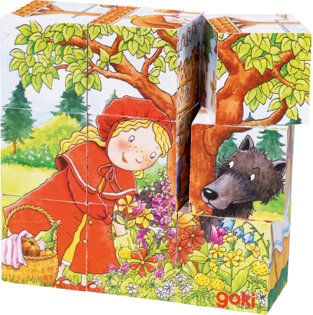 Puzzle-uri cub - Puzzle din cuburi de lemn - Povești clasice