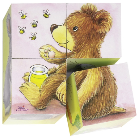 Puzzle-uri cub - Puzzle din cuburi - Pui de animale