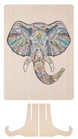 Puzzle din lemn cu 137 de piese în forme deosebite - Elefant [4]