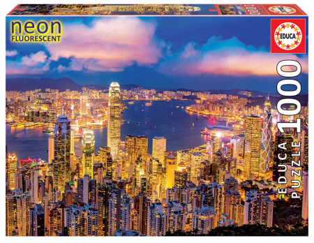 Puzzle-uri - Puzzle fosforescent cu 1000 de piese - Hong Kong