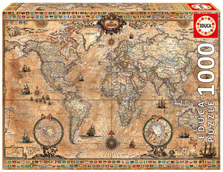 Puzzle-uri cu 500-2000 piese - Puzzle - Harta antică a lumii, 1000 de piese