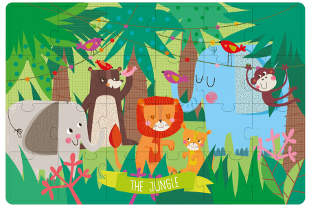 Puzzle în cutie metalică - Junglă [0]