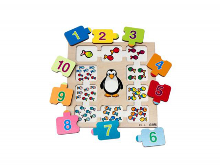 Puzzle-uri incastrate - Puzzle încastrat - 10 pești mici