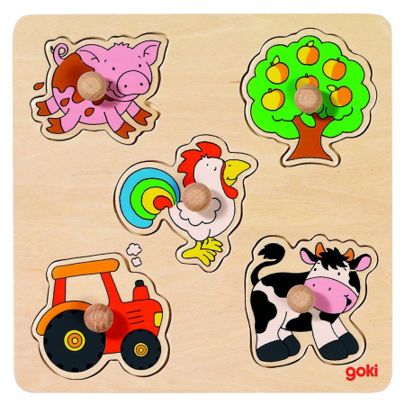 Puzzle încastrat cu 5 piese din lemn [1]