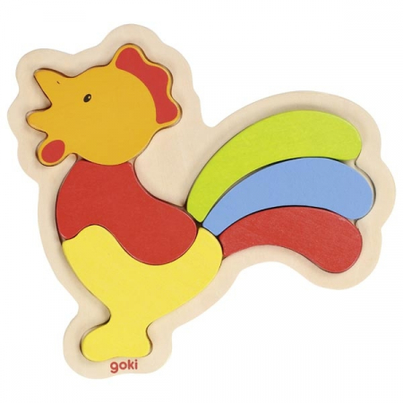 Puzzle-uri incastrate - Puzzle incastrat cu 6 piese din lemn - Cocos