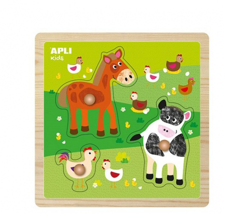 Puzzle-uri - Puzzle incastrat din lemn - Animale de la fermă