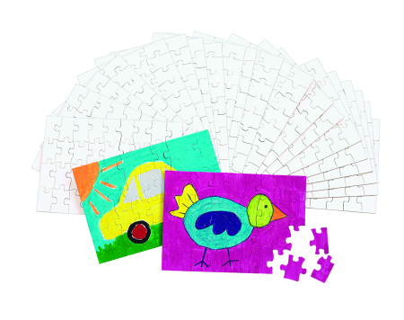 Suport pentru decor - Puzzle necompletat din carton alb - 36 de piese