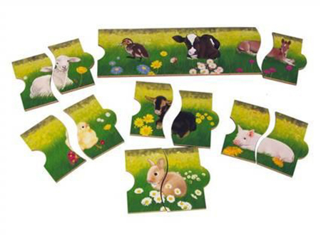 Puzzle-uri cu animale - Puzzle nesfârșit - Animale la venirea primăverii 16 piese