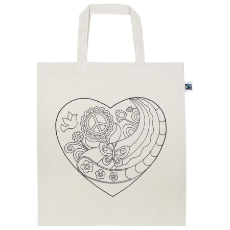 Art&Craft - Sacoșă textilă de colorat - Inimă, 42 x 36 cm