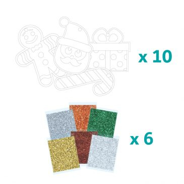 Set 10 decoratiuni de colorat cu sclipici - Craciun sclipitor [1]
