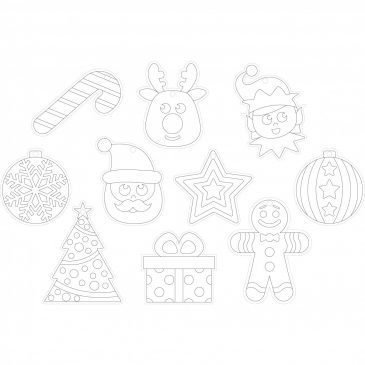 Seturi de creatie - Set 10 decoratiuni de colorat cu sclipici - Craciun sclipitor