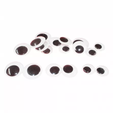 Ochi mobili - Set 18 ochi mobili colorati, diametru 30, 25, 20 mm