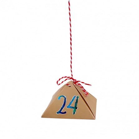 Suport pentru decor - Set 24 cutii triunghiulare numerotate pentru decorare - Calendar Advent