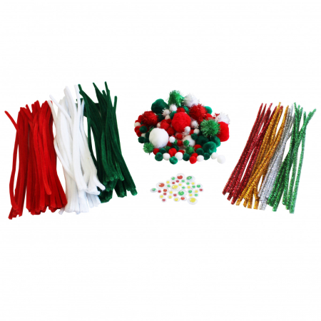 Art&Craft - Set 300 accesorii de craft - Sarma plusata, ochi mobili si pom-poms