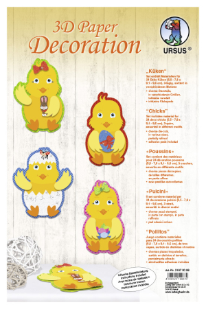 Seturi de creatie - Set creativ - 24 de puisori 3D din carton, 6,5 x 9,5 cm