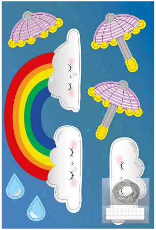 Set creativ cu decoratiuni de agatat - Dansul norilor, 52 cm [2]