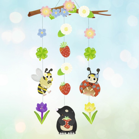 Seturi de creatie - Set creativ cu decoratiuni de agatat  Primavara, 52 cm