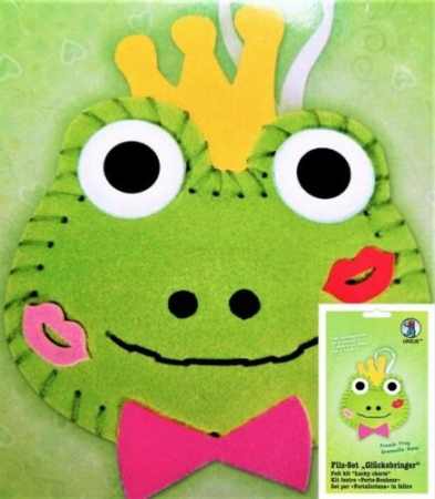 Seturi de creatie - Set creativ prin coasere - Broscuta din fetru, 12 cm