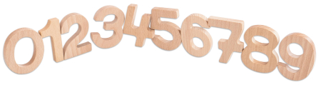 Jocuri si jucarii educative - Set de 10 cifre din lemn, 7 cm