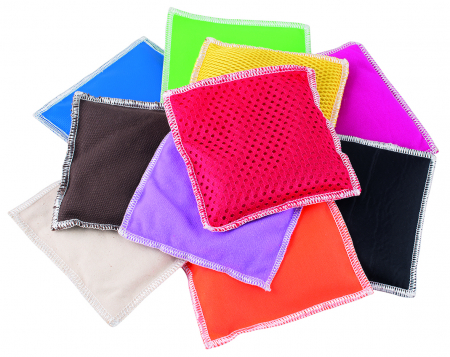 Jucarii de exterior - Set de 10 pernuțe textile cu granule, 12,5 x 12,5 cm