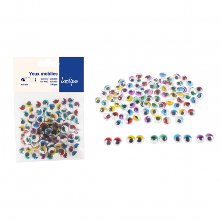 Set de 100 de ochi adezivi colorați cu gene, 10 x 10 cm [1]