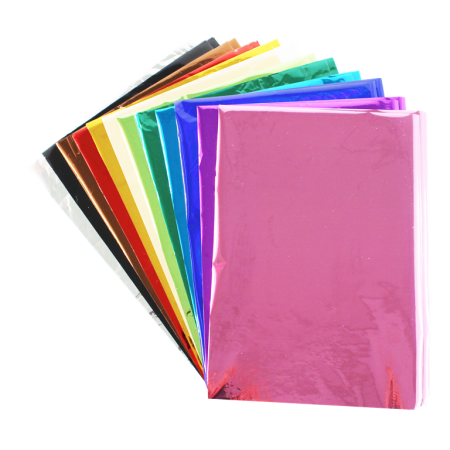 Hartie si carton - Set de 12 coli metalice de transfer pentru activități creative, 21 x 30 cm