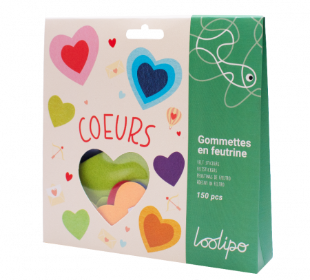 Set de 150 de inimi colorate din fetru autoadeziv - intre 2,5 - 7 cm [2]