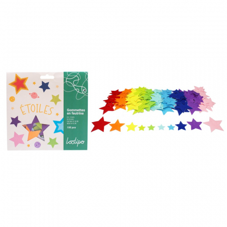 Set de 150 de steluțe colorate din fetru autoadeziv - între 2,5 - 7 cm [1]