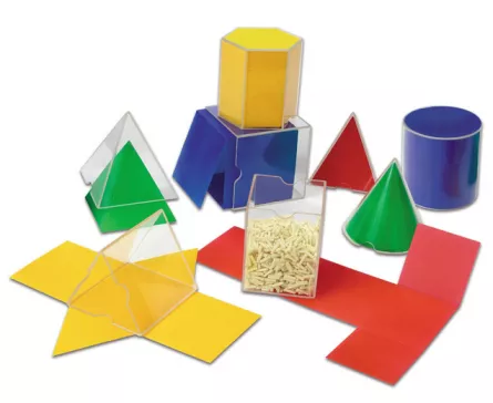 Jocuri si jucarii educative - Set de 16 corpuri geometrice pliabile