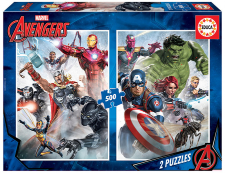 Puzzle-uri in set - Set de 2 puzzle-uri cu 500 piese - Razbunatorii