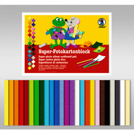 Hartie si carton - Set de 25 de coli de carton-foto colorate, 24 x 34 cm