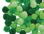 Set de 250 de accesorii pom-pom - Nuante de verde [1]
