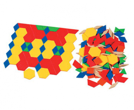 Jocuri matematice - Set de 250 de forme geometrice colorate din plastic