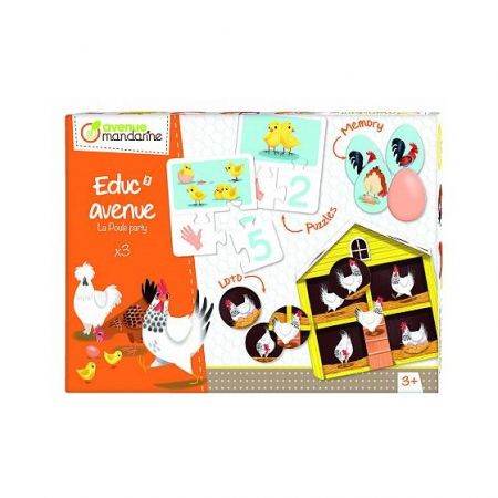 Set de 3 jocuri educative - Petrecerea găinilor [1]