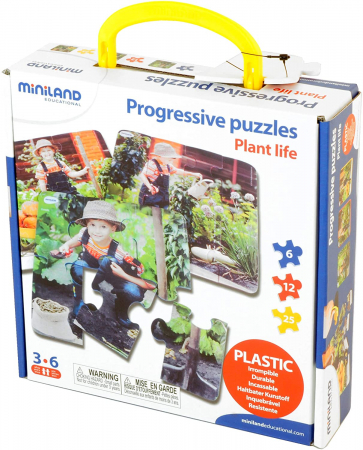 Set de 3 puzzle-uri progresive (6 - 12 - 25 piese) - Ciclul de viata al plantelor [1]