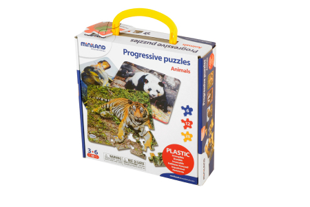 Set de 3 puzzle-uri progresive - Animale [1]