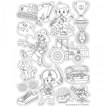 Seturi de creatie - Set de 30 magneți pretăiați pentru colorat - Aventuri