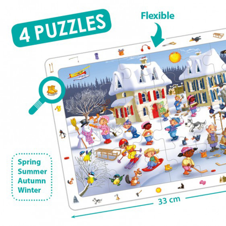Set de 4 puzzle-uri de observare - Cele 4 anotimpuri [0]