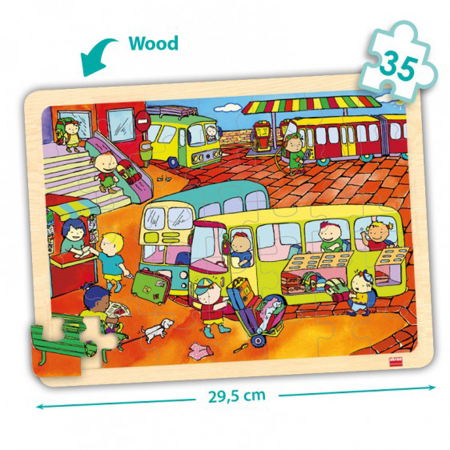 Set de 4 puzzle-uri din lemn - Mijloace de transport [3]