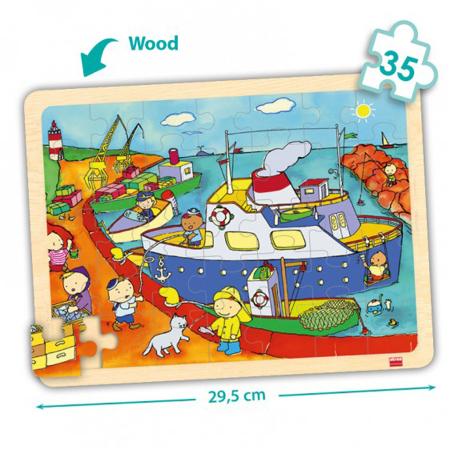 Set de 4 puzzle-uri din lemn - Mijloace de transport [2]