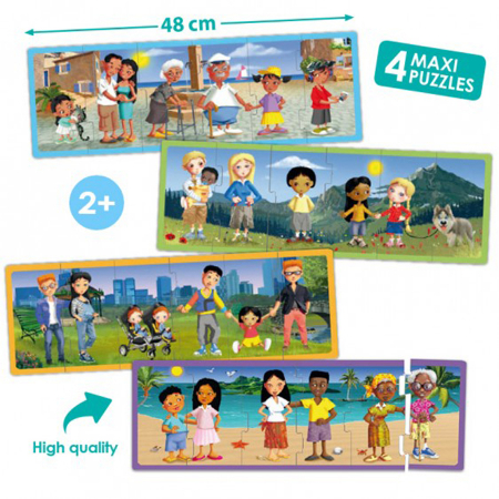 Puzzle-uri in set - Set de 4 puzzle-uri - Familii din întreaga lume