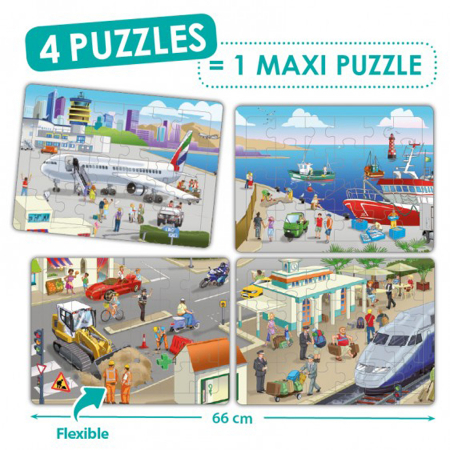 Puzzle-uri in set - Set de 4 puzzle-uri - Orașul