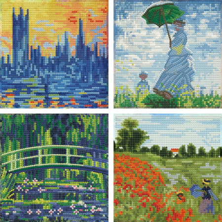 Art&Craft - Set de 4 tablouri cu diamante - Cvartet Monet