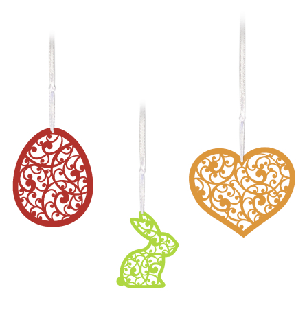 Art&Craft - Set de 45 decorațiuni pretăiate pentru Paște - culori aprinse