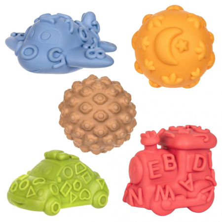 Cutia cu jucarii - Set de 5 jucării senzoriale - Mingi și mașini