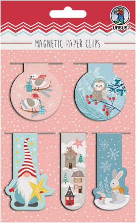 Seturi si jocuri magnetice - Set de 5 semne de carte magnetice - Iarna