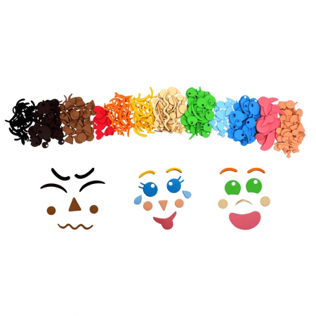 Seturi de creatie - Set de 500 de forme colorate din spuma autoadeziva - Creeaza expresiile fetei