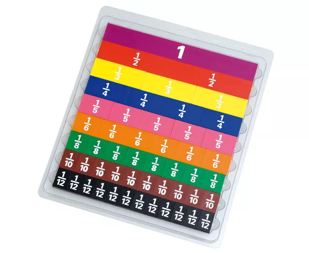 Set de 51 de piese colorate pentru învățarea fracțiilor cu tăbliță [1]