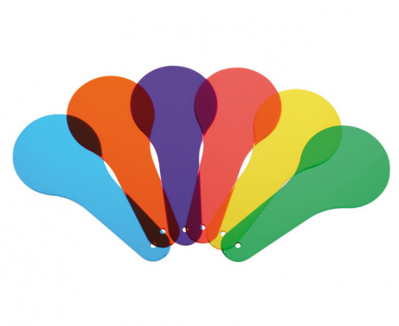 Stimulare vizuala - Set de 6 palete translucide din plastic pentru observarea efectului suprapunerii culorilor